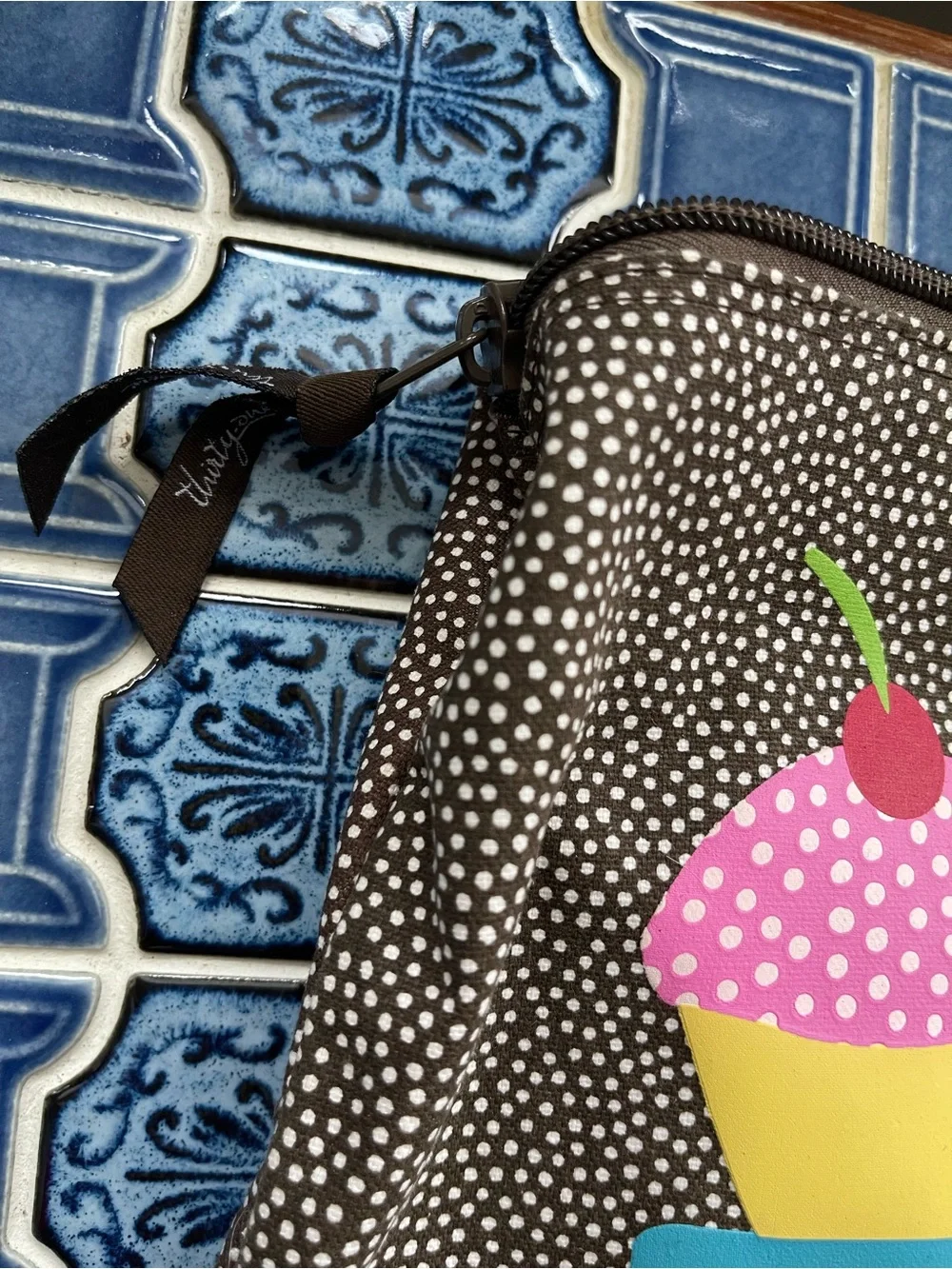 Thirty-one Cupcake Print Canvas Zipper Pouch